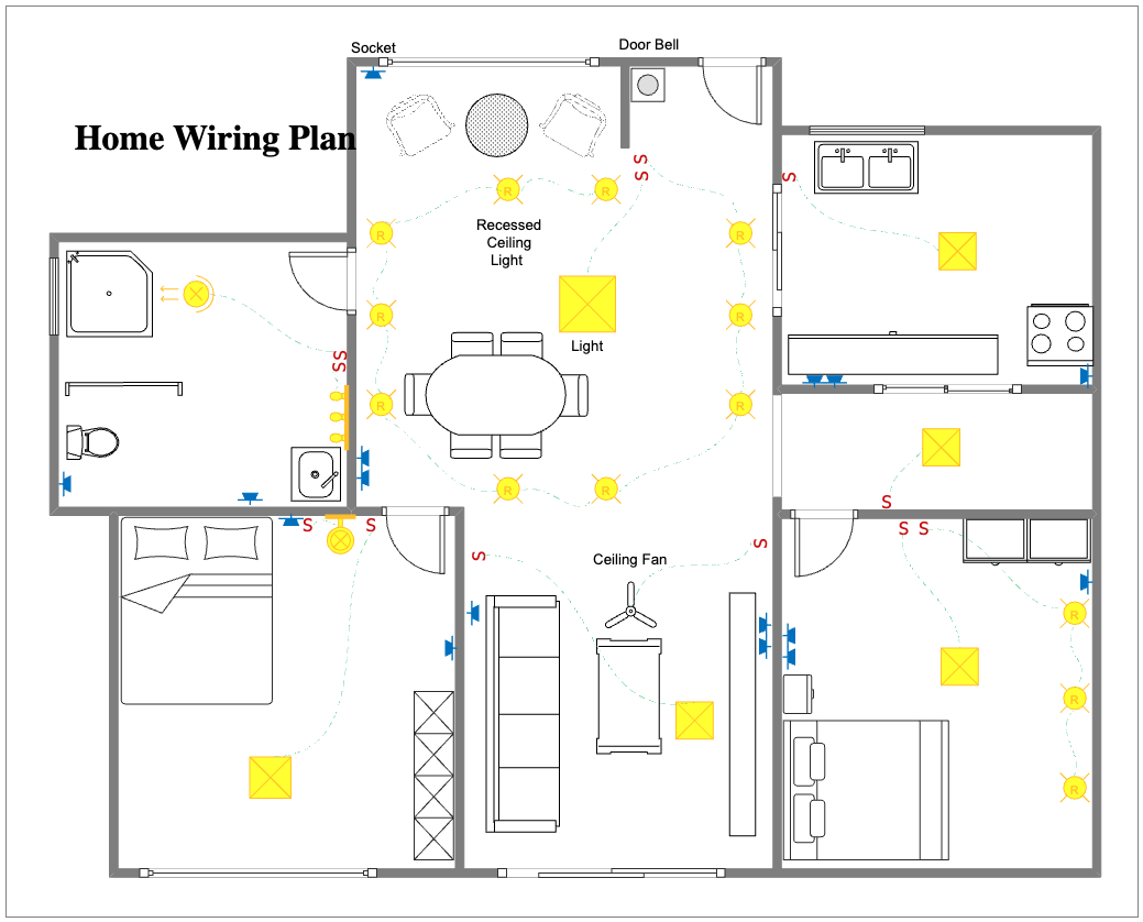 Wiring Plan for Two Bedroom Apartment EdrawMax Templates