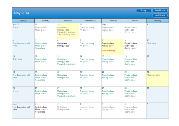 Calendar Plan Examples and Templates