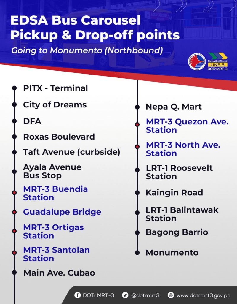 EDSA Carousel Station near MRT3 will remain open on April 69, 2023 EDSA Bus Carousel Route