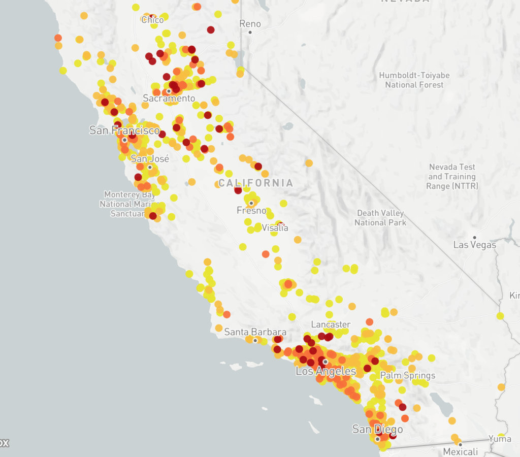 Interactive Map California schools with low vaccination rates EdSource