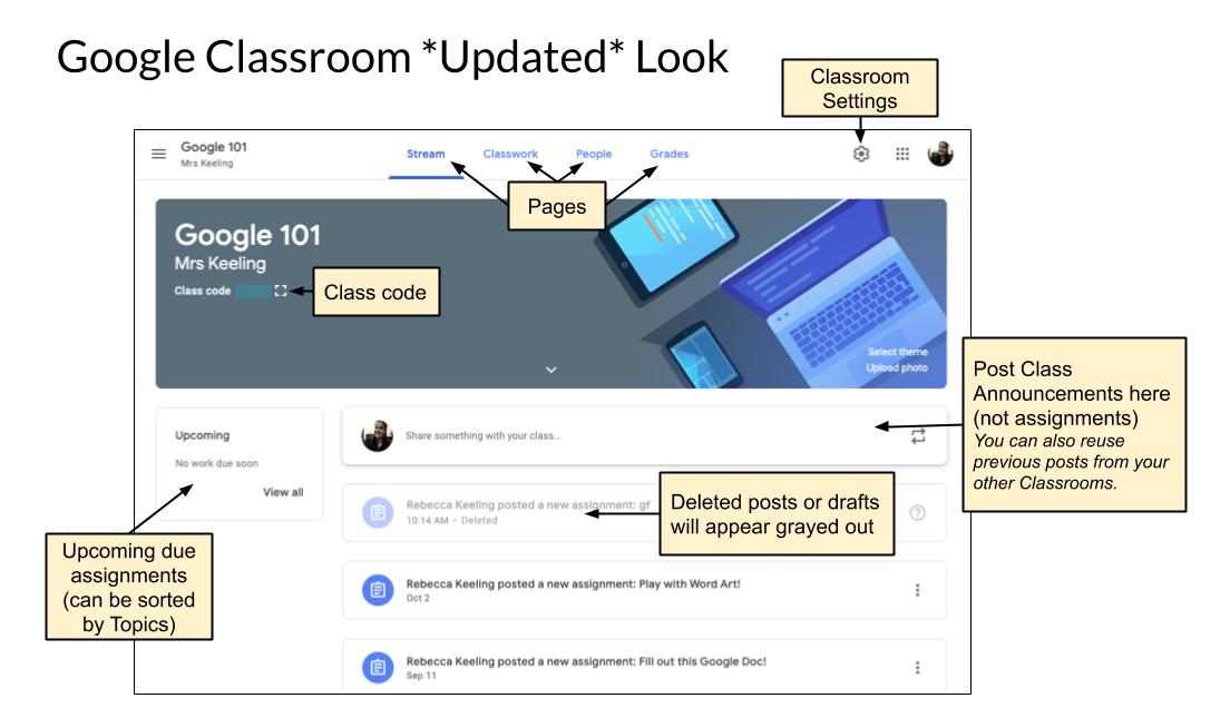 Google Classroom Basics + 2019 Updates! WWCSD Educational Technology