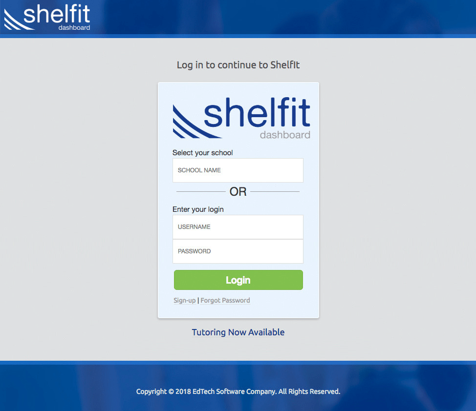 How do I log in to Shelfit to view my digital bookshelf or online
