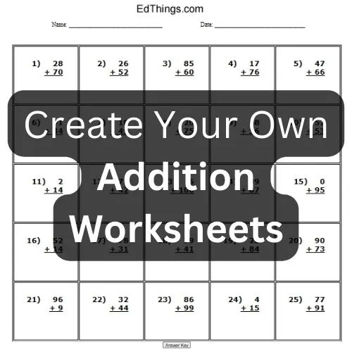 Create Your Own Math Worksheets – Free Custom Printable