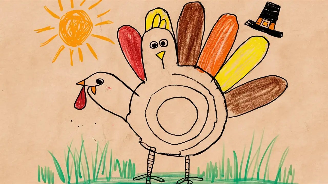 Create Thanksgiving Turkey Art with Hand-Tracing