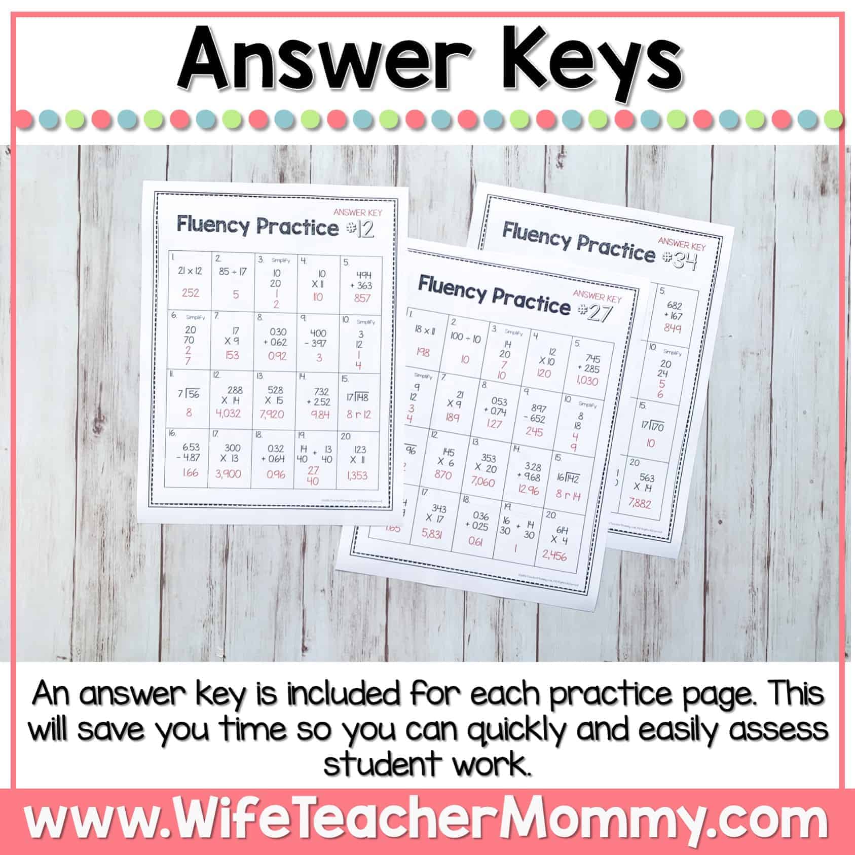 5th Grade Math Fluency Worksheets Educate & Rejuvenate