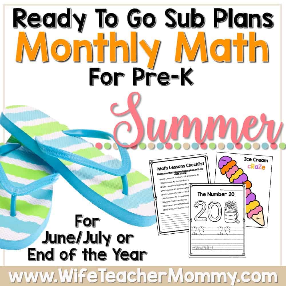 Awesome Pre K Math Lesson Plans for Summer