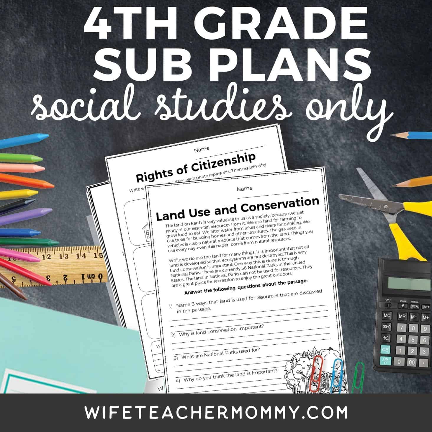 4th Grade Social Studies Sub Plans