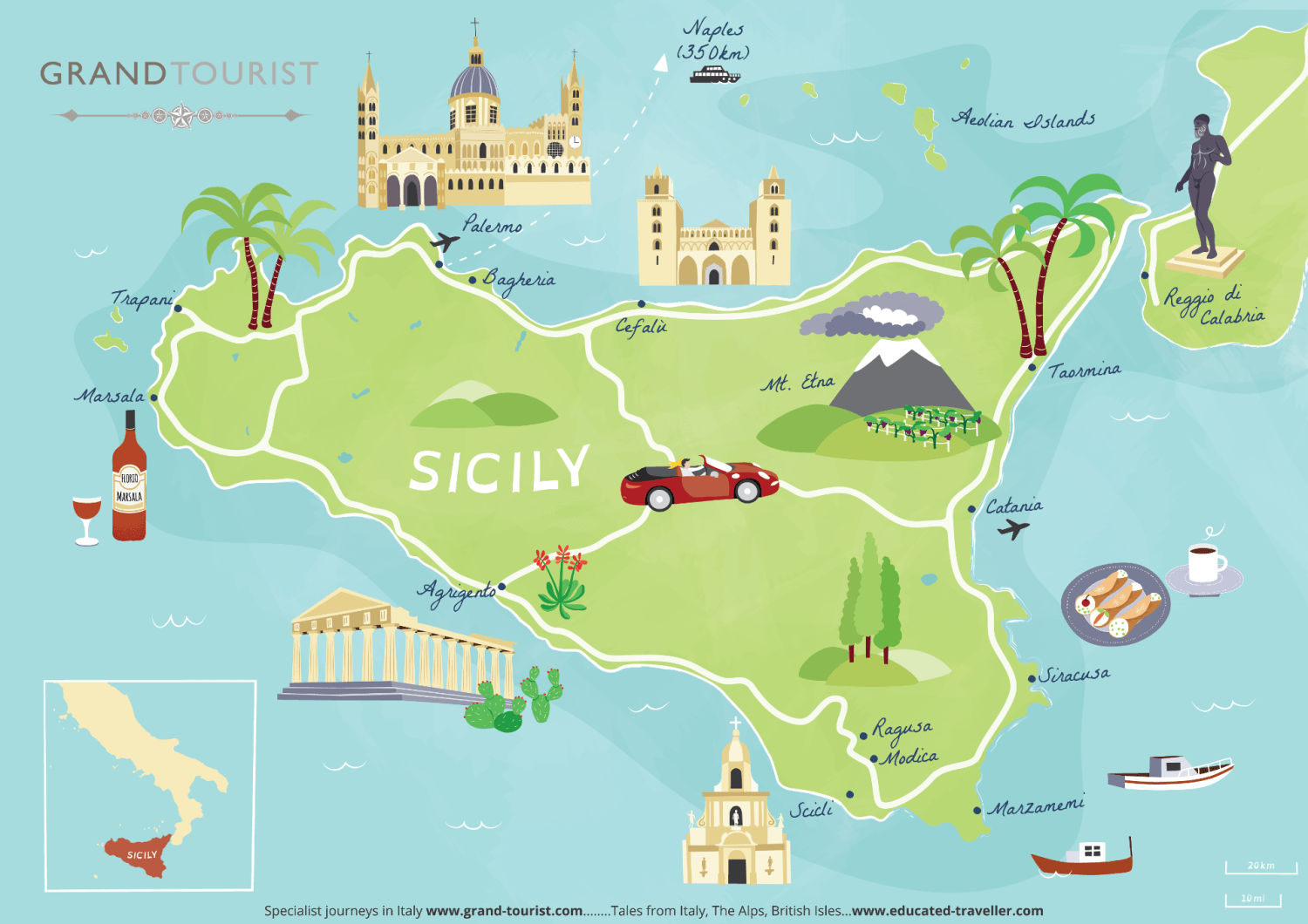 Sicily Area Map U.S. News Travel