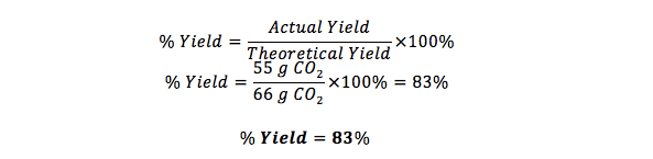 How to Calculate Percent Yield Definition, Formula & Example Video