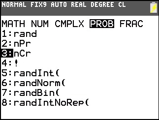 Solution 34718: Calculating Permutations and Combinations Using the TI