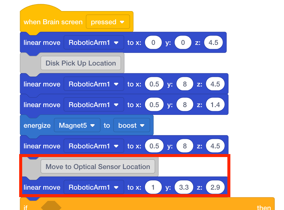 Transporting Objects Programming the Optical Sensor VEX Education