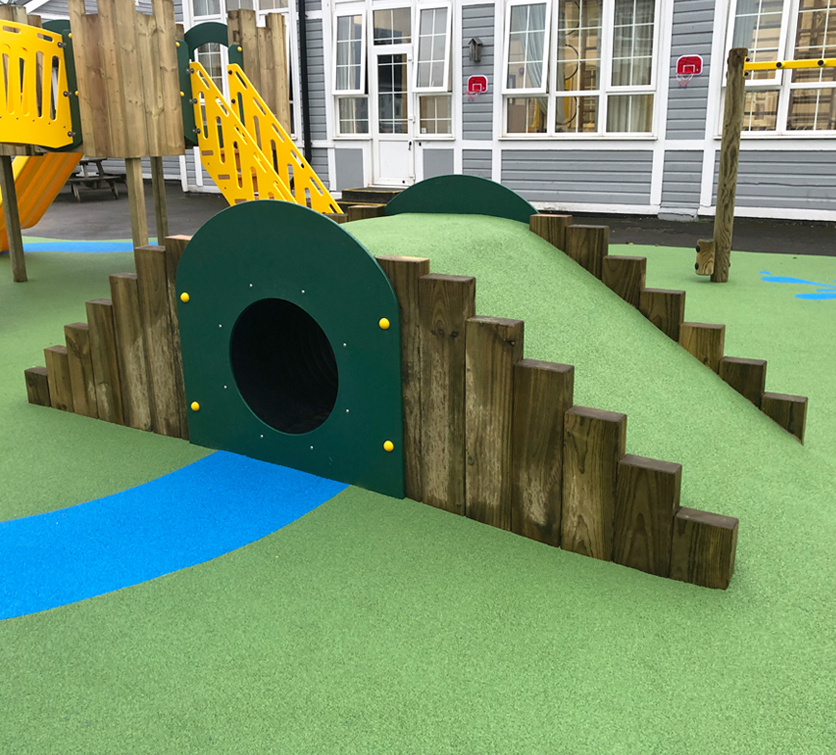 Bespoke Tunnel Mound with Slide Educational Play Environments