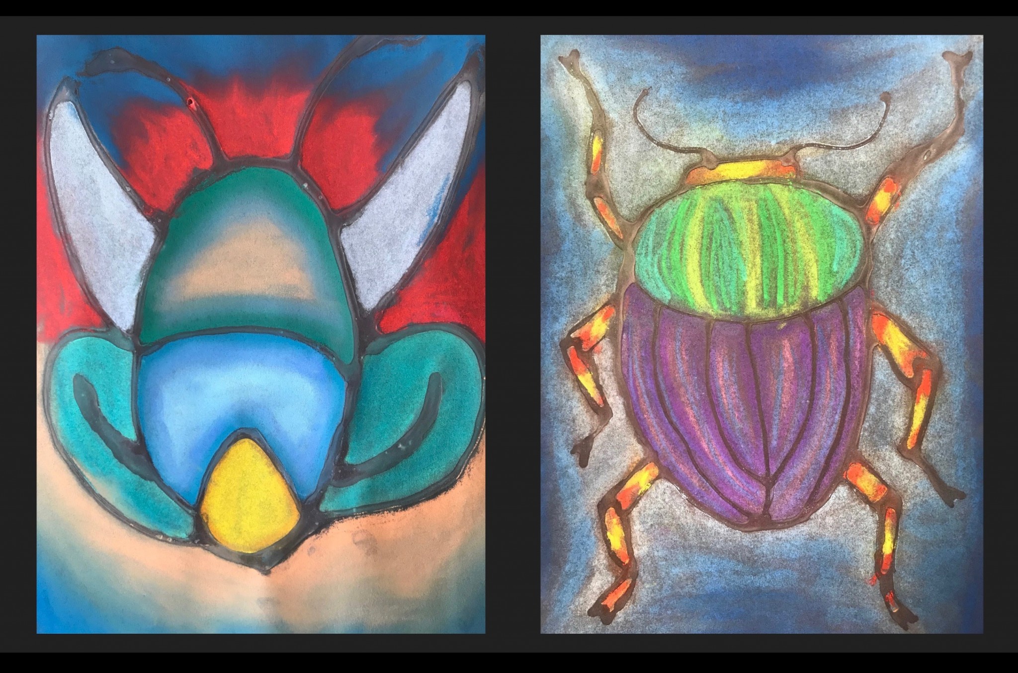 Insect Art Chalk and Glue Technique The Institute for Arts