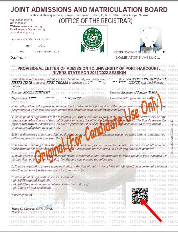 Print JAMB Original Admission Letter All Years Till Date
