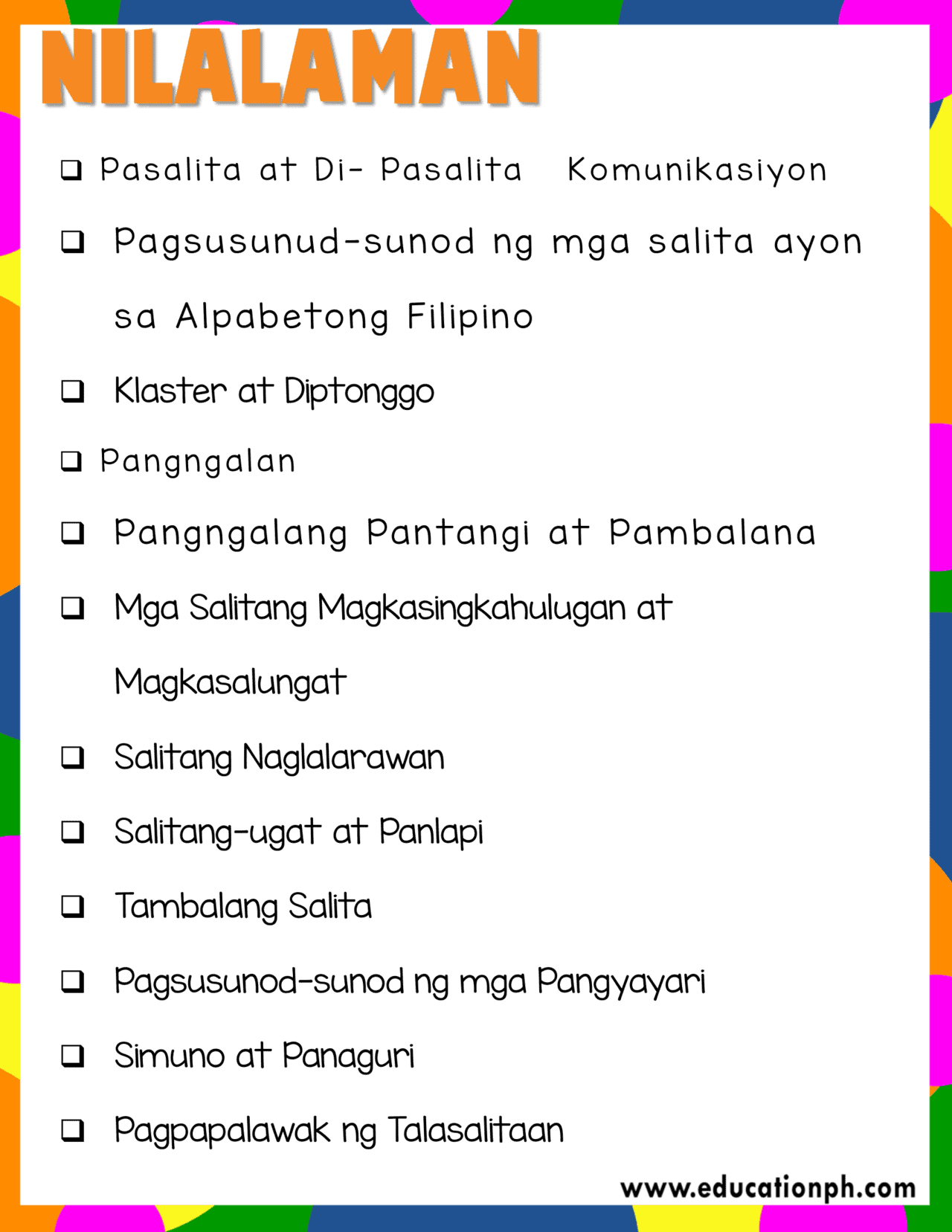 Grade 2 Filipino Workbook Education PH