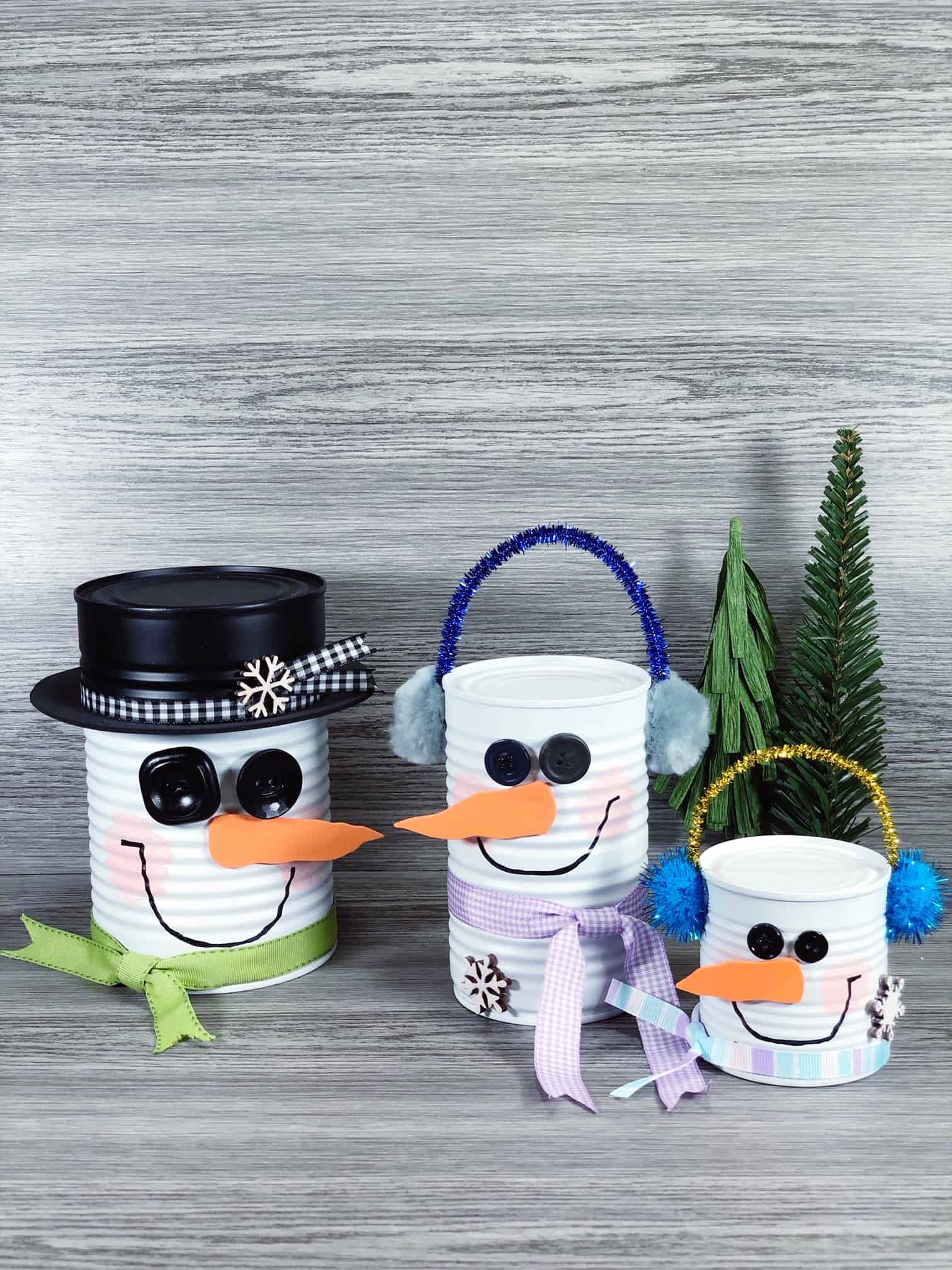 Cute Recycled Tin Can Snowman Craft