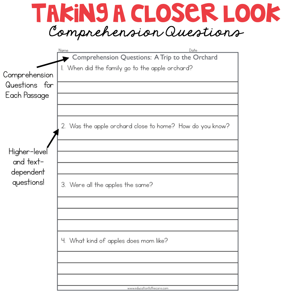 1st Grade Fluency Passages for September | Education to the Core