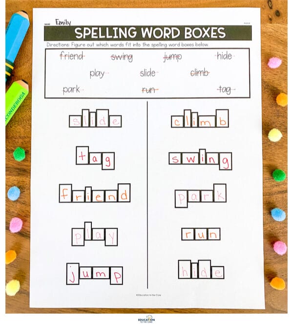 30 Fun Spelling Activities for Primary Education to the Core