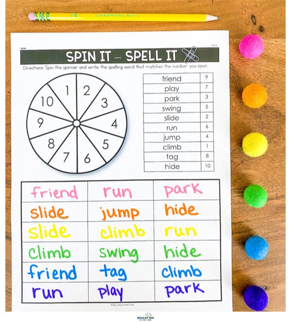 30 Fun Spelling Activities for Primary Education to the Core