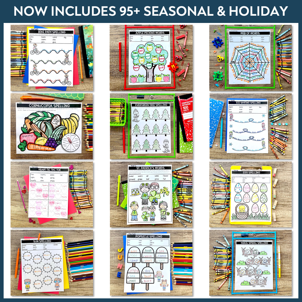 Editable Spelling Activities for ANY List of Words Education to the Core