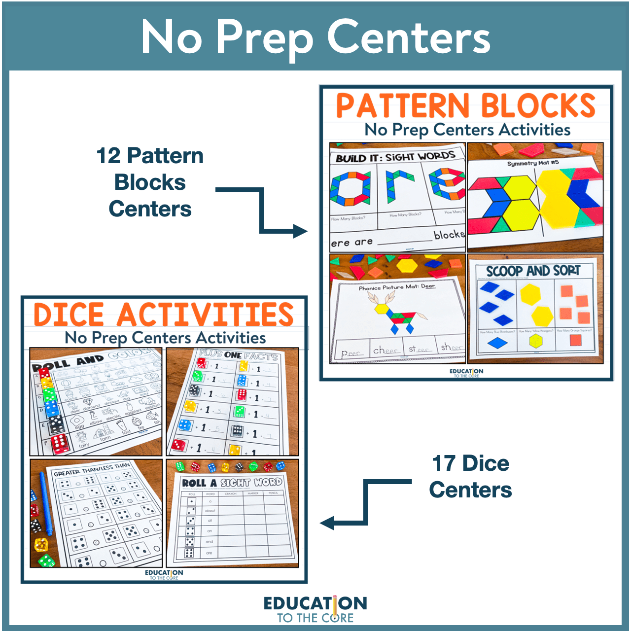 No Prep Centers BUNDLE Education to the Core