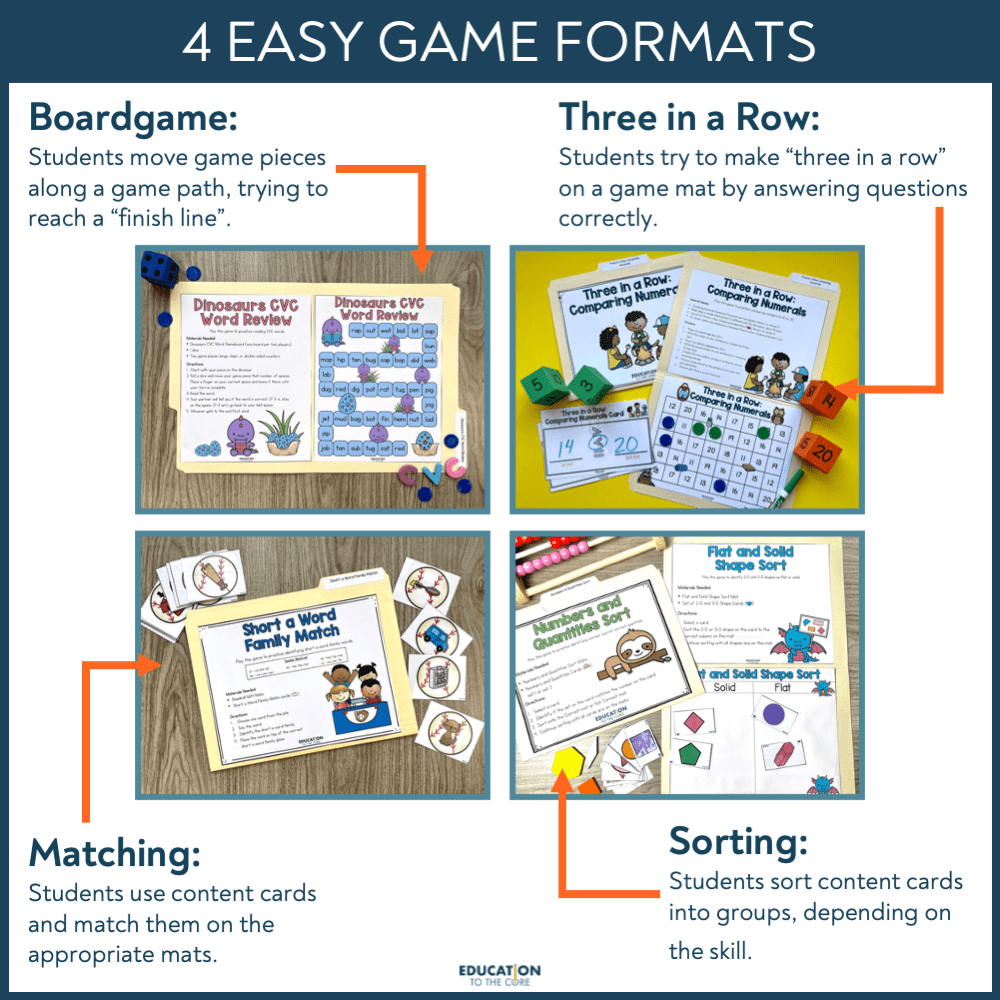 File Folder Games for Kindergarten | Back to School | Education to the Core