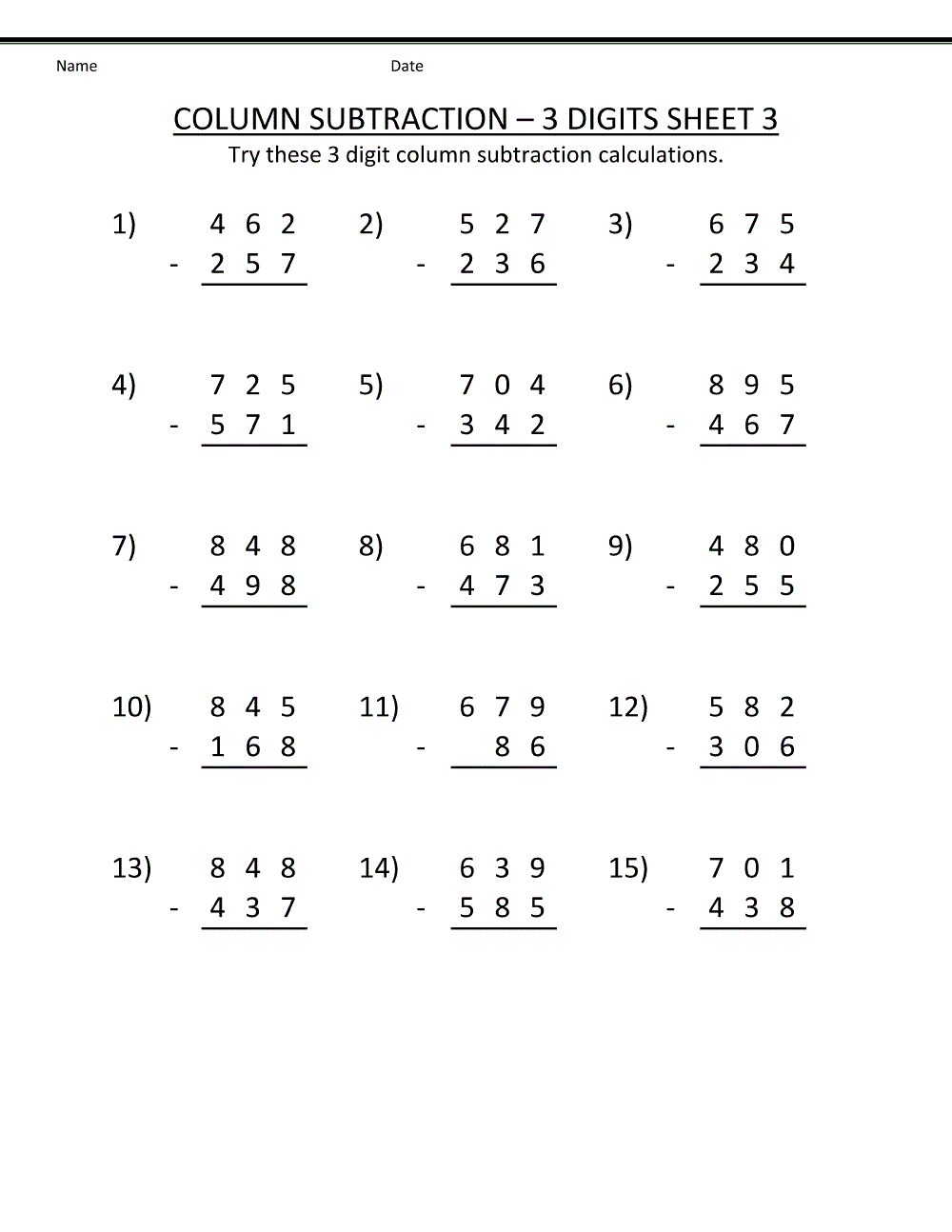 Subtraction Worksheets for Elementary School Educative Printable
