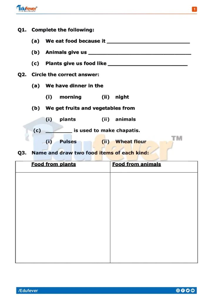 [Updated] CBSE Class 2 EVS Printable Worksheet 202425 Session in PDF