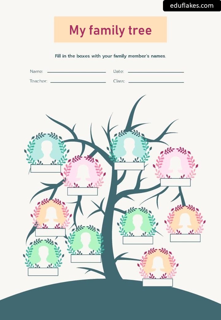 Kindergarten Family Tree Template - Eduflakes