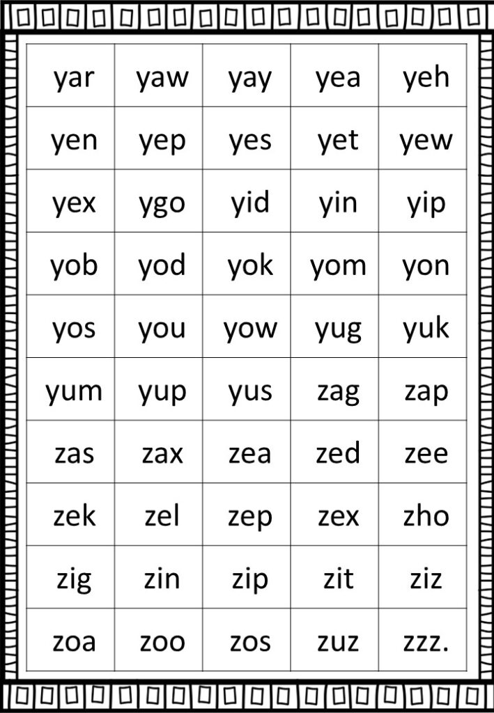 Three Letter Words For Kindergarten Reading Practice Eduflakes