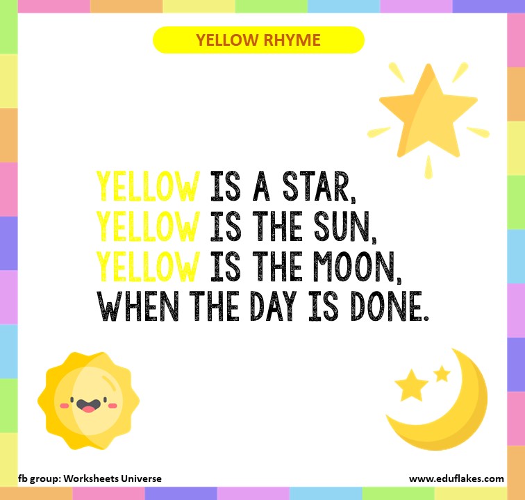 Colour rhymes for kindergarten eduflakes