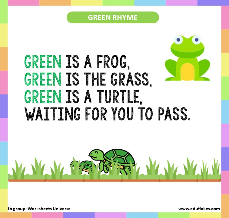 Colour rhymes for kindergarten eduflakes