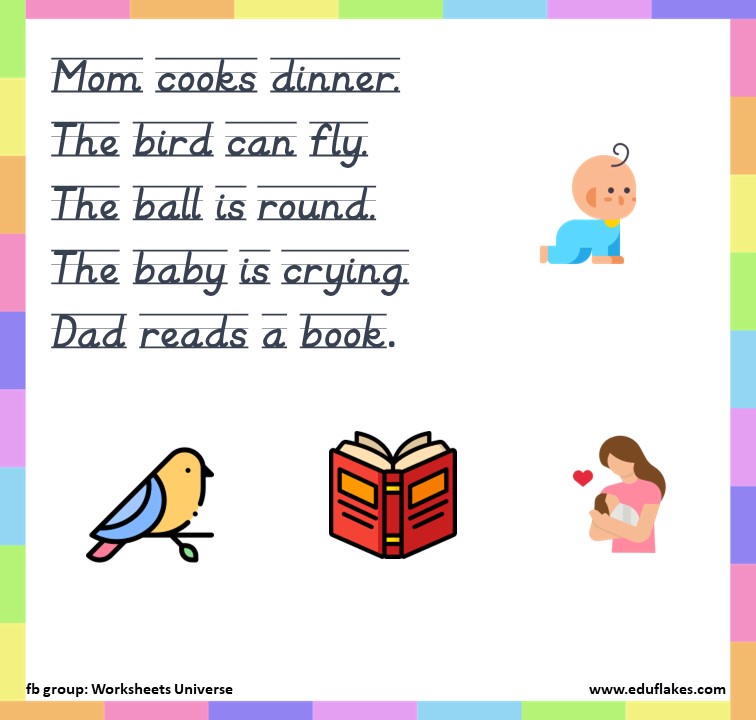 Kindergarten Sight Words Reading - Eduflakes