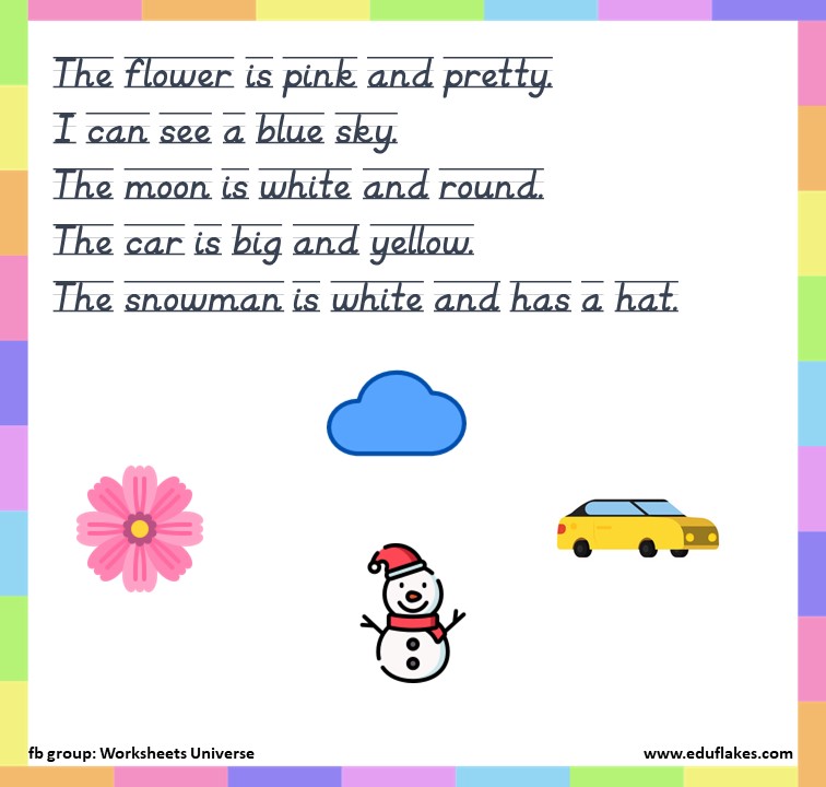 Kindergarten Sight Words Reading - Eduflakes