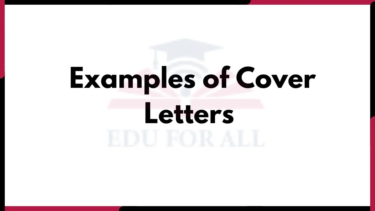 20 Examples of Cover Letters
