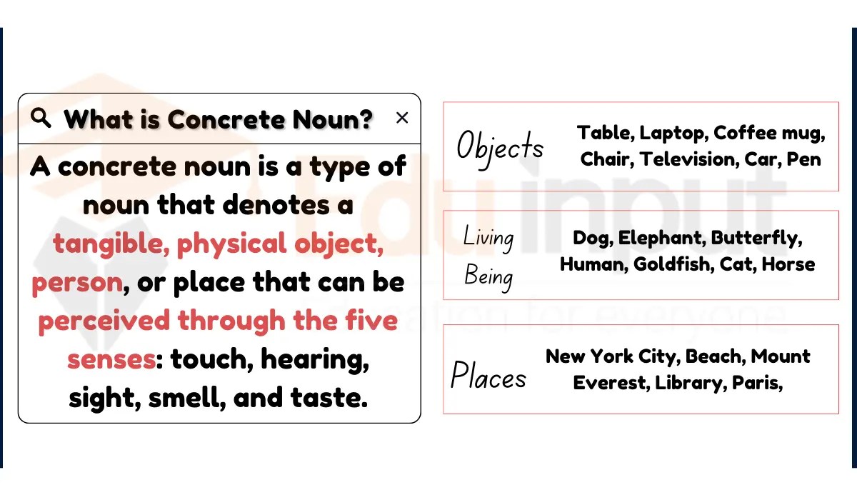 Concrete NounDefinition, Featured, and Examples