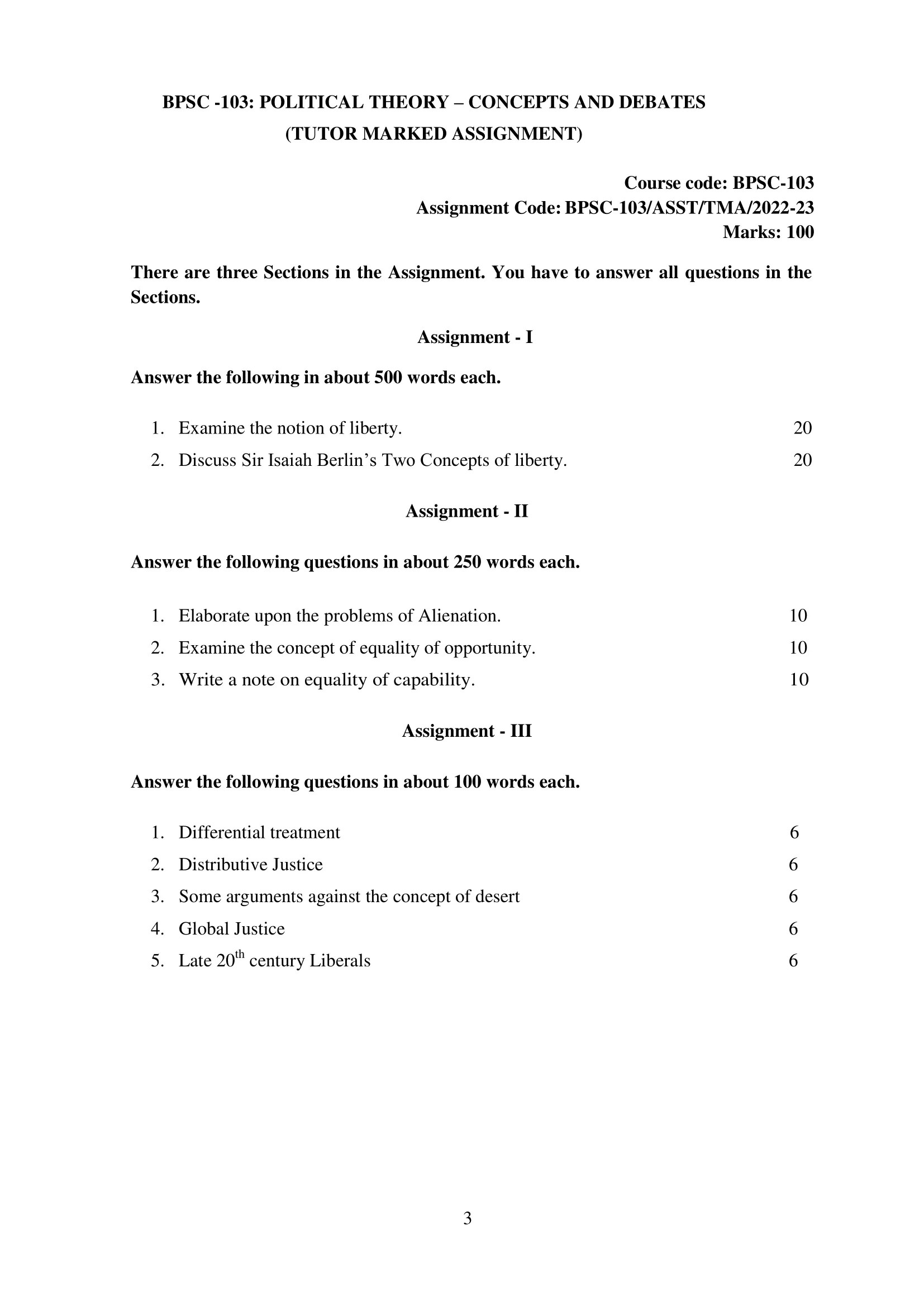 BPSC103 IGNOU BAG Solved Assignment 20222023 Edukar India