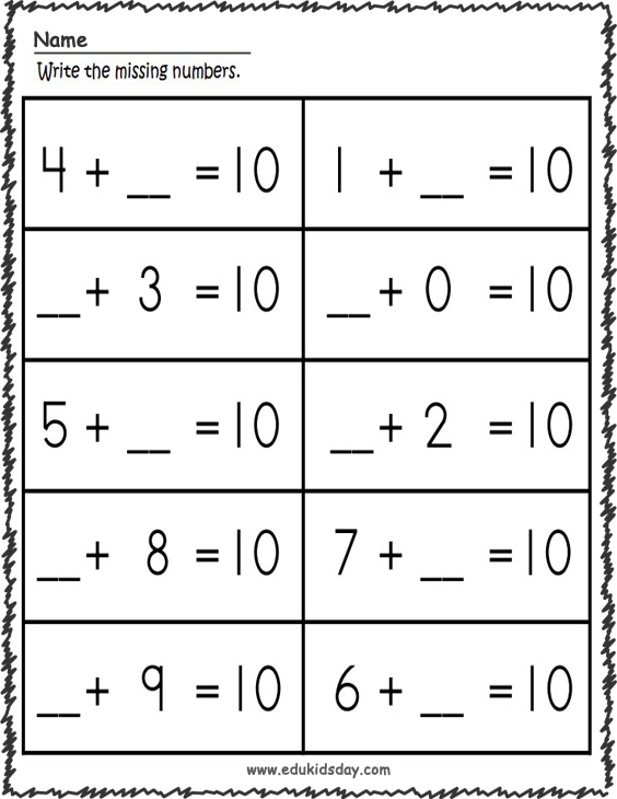 Best Additions Worksheets for Kindergarten 1 Digit