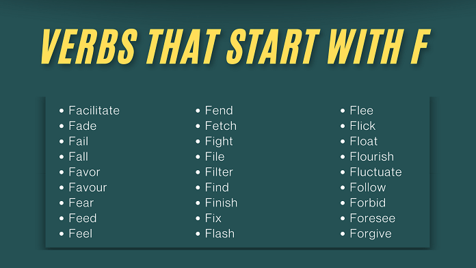 List of All Common Verbs That Start With the Letter F