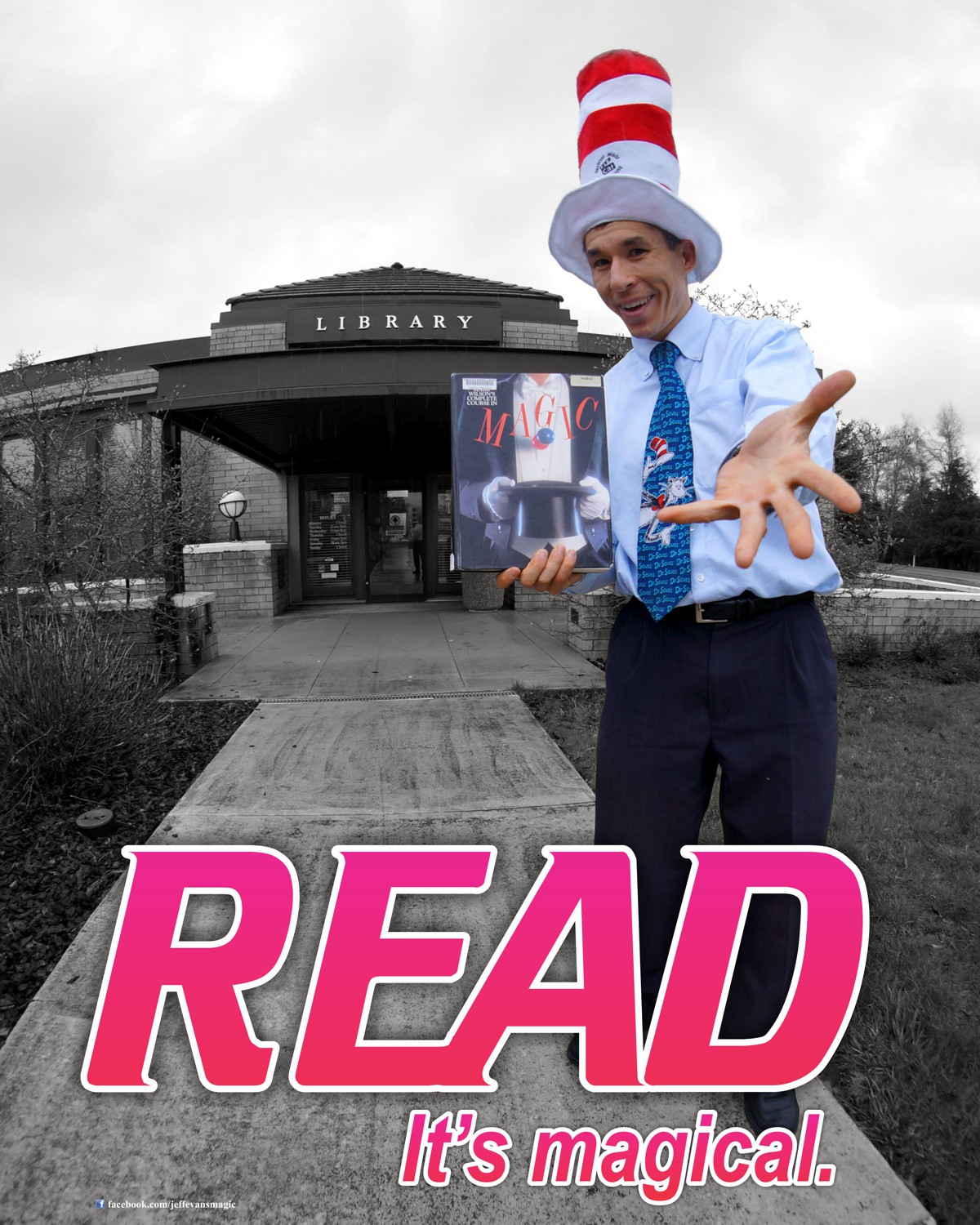 Jeff Evans outside of the Naselle Timberland Library Edumazement