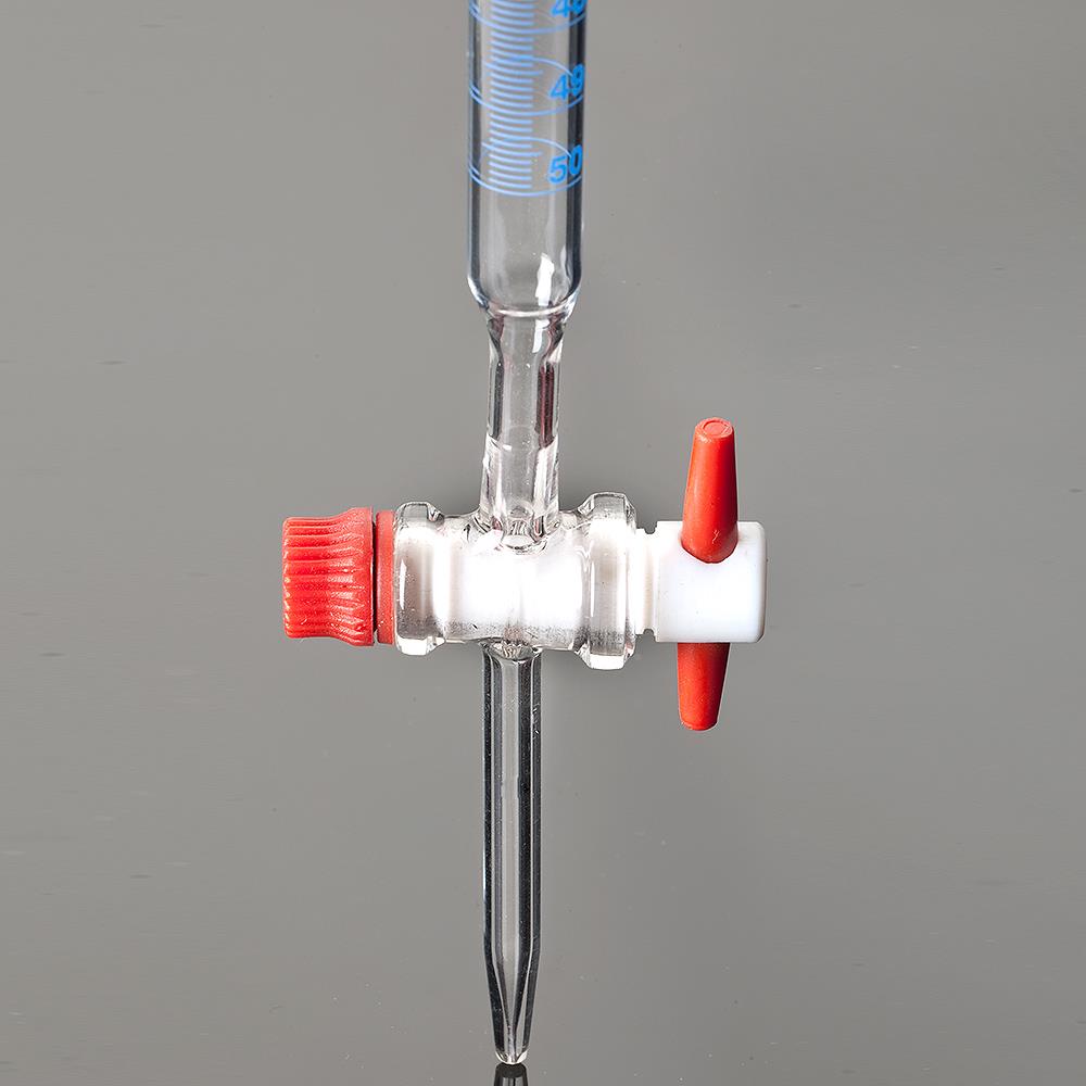 BURETTE CLEAR GLASS WITH PTFE KEY STOPCOCK 25ML AS Eduscience Video