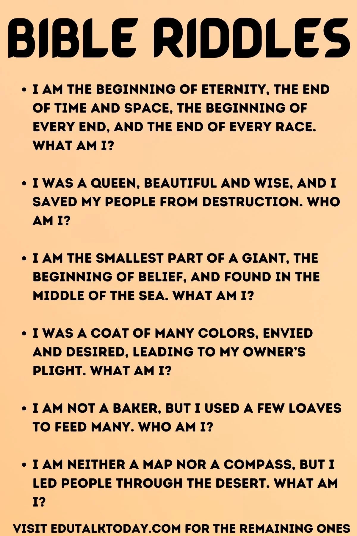 46 Bible Riddles EduTalkToday