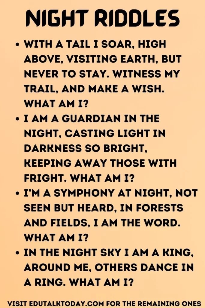46 Night Riddles EduTalkToday