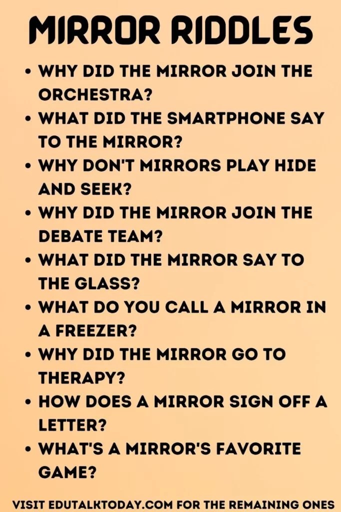 40 Mirror Riddles EduTalkToday