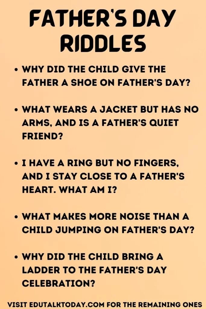 40 Father's Day Riddles EduTalkToday