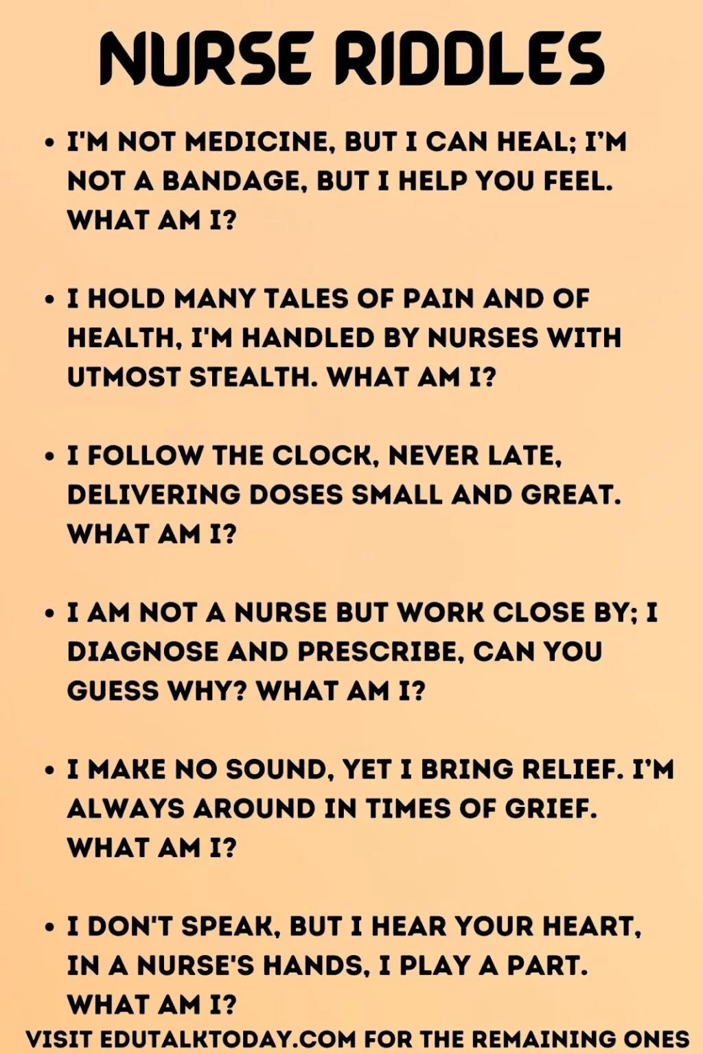 45 Nurse Riddles EduTalkToday