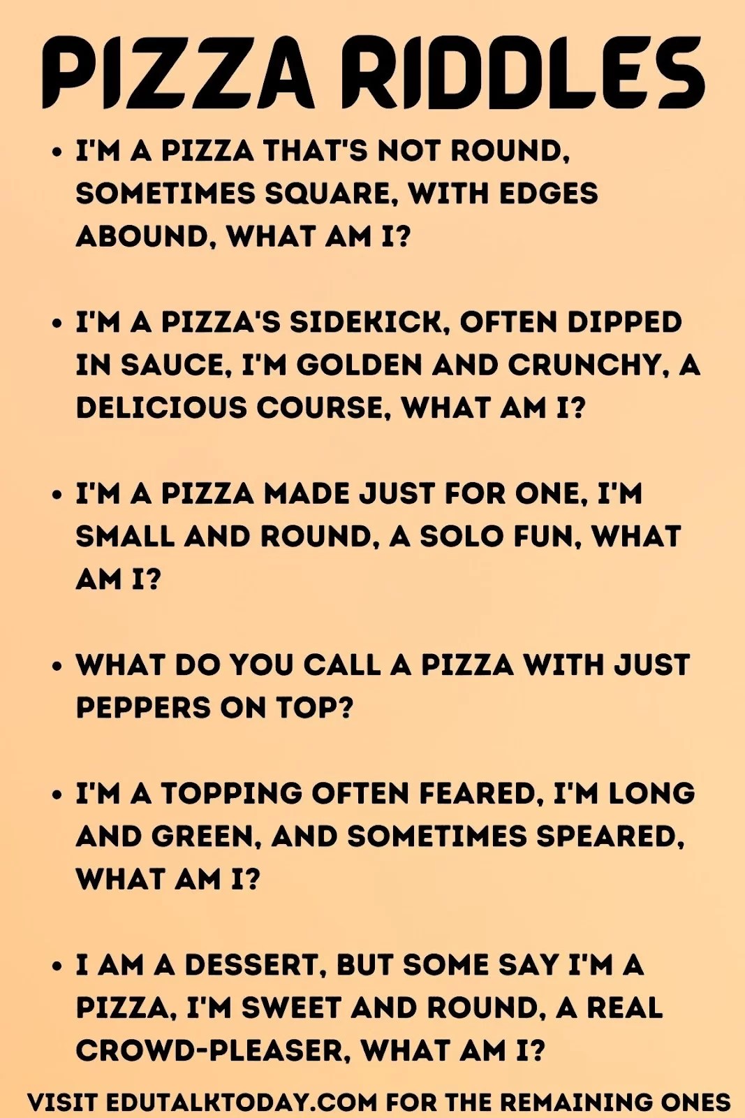 45 Pizza Riddles EduTalkToday