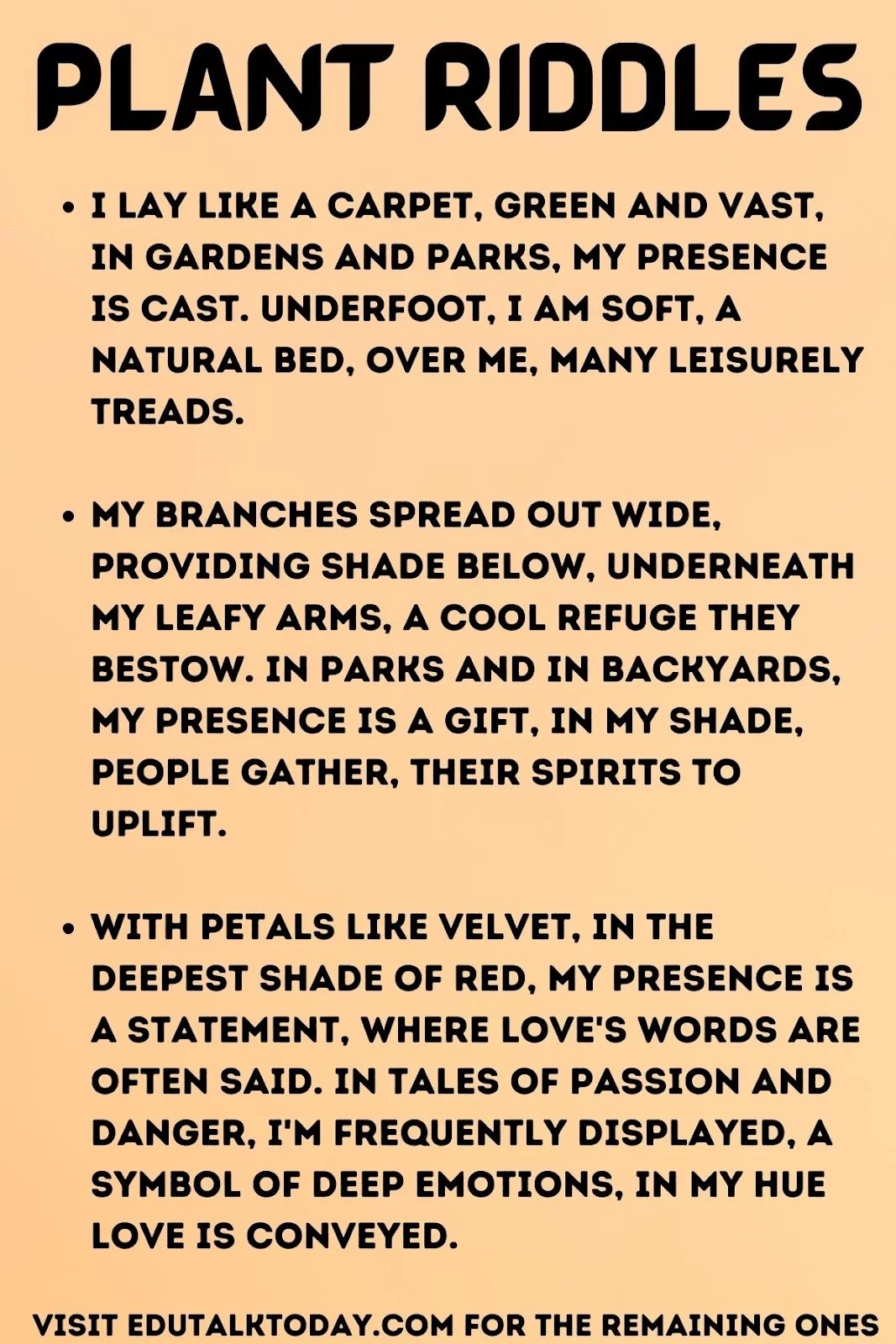 30 Plant Riddles EduTalkToday