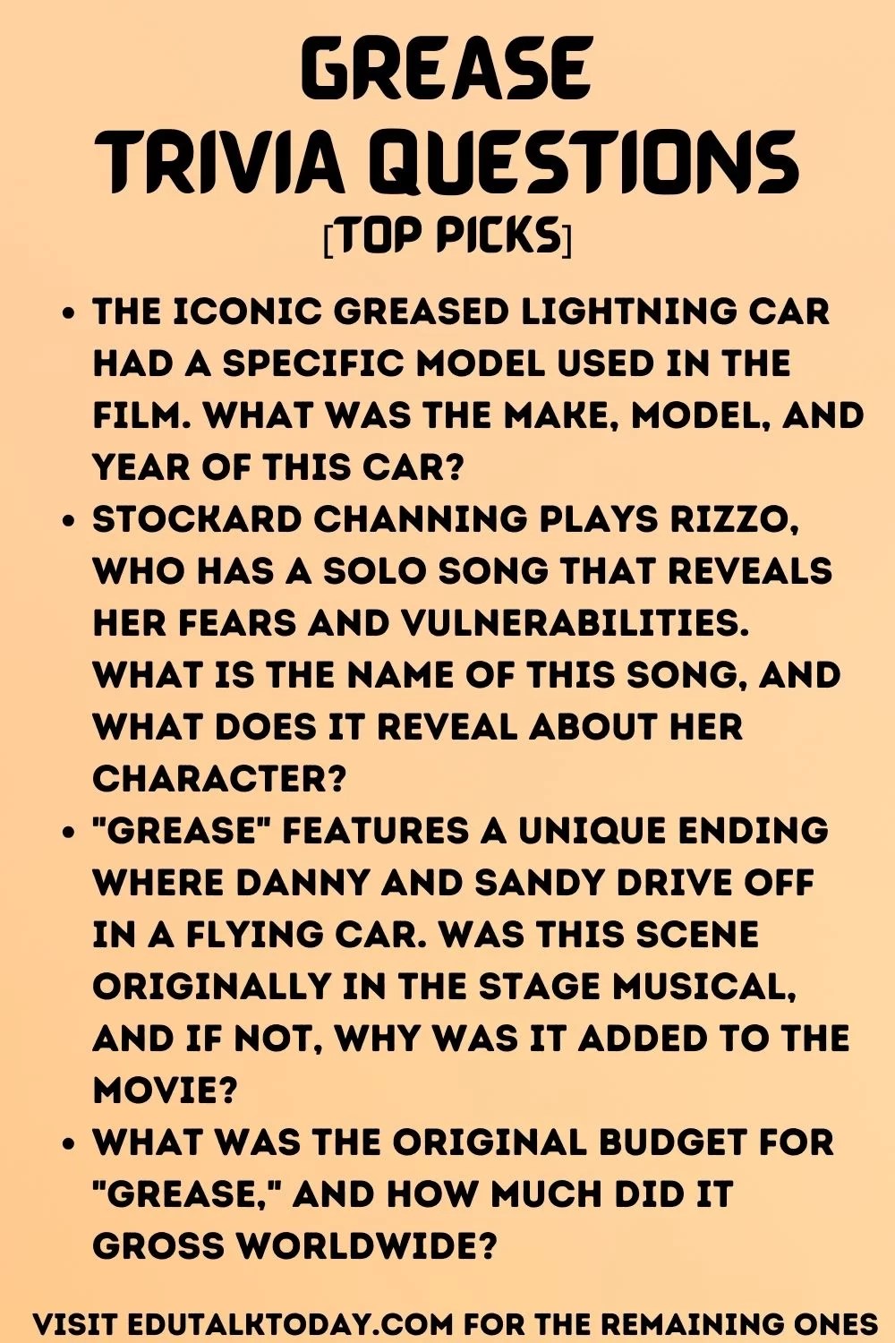 29 Grease Trivia Questions EduTalkToday