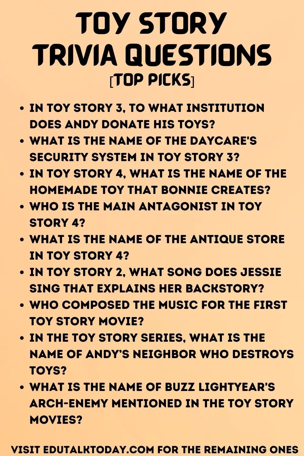 34 Toy Story Trivia Questions EduTalkToday